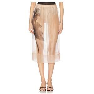 NEW HERSKIND kira sheer midi skirt in powder